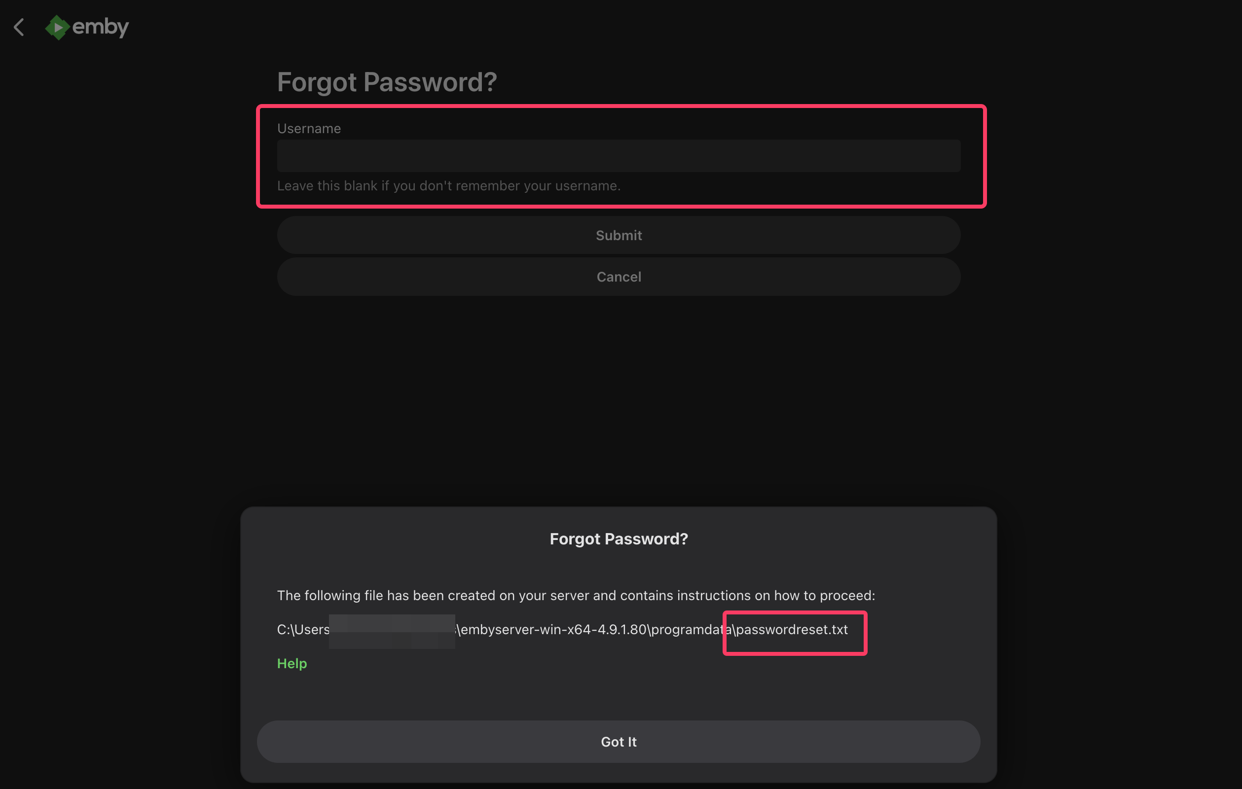 Figure 1: Submitting a forgot password form